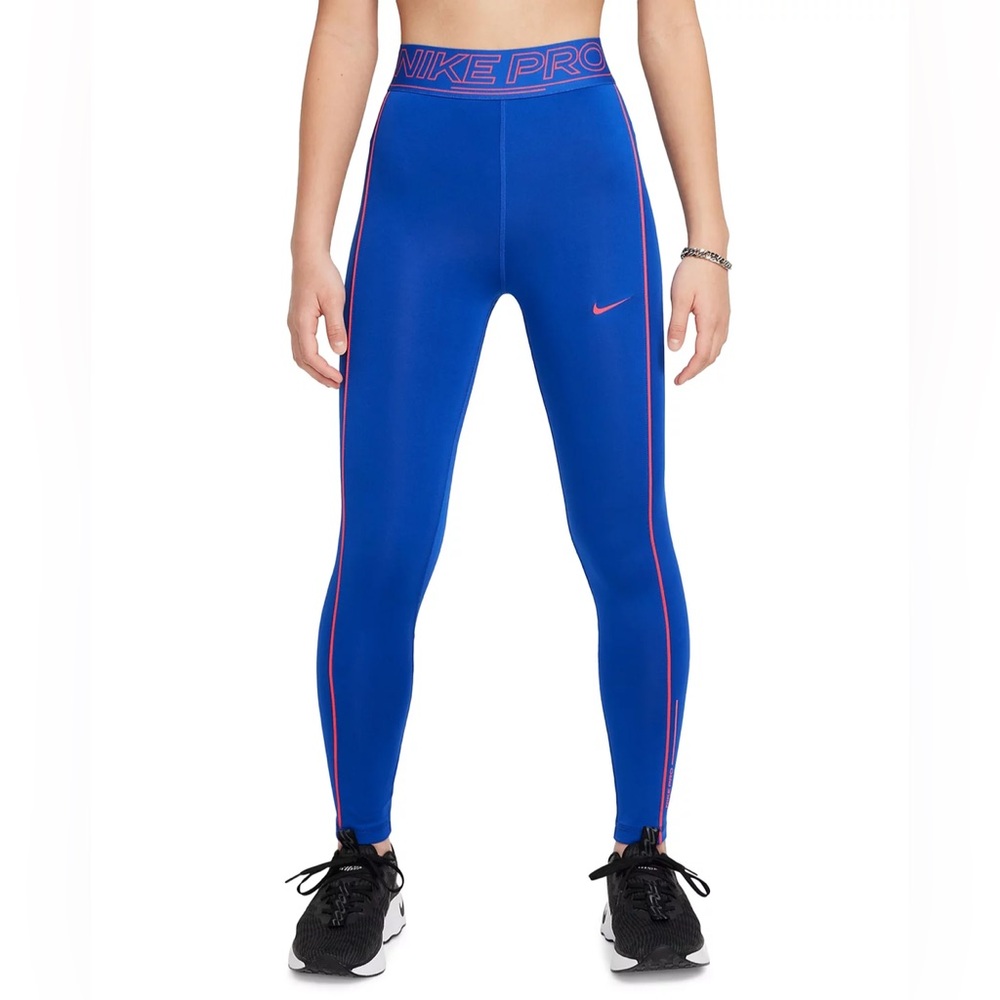 Nike‎ Kids Royal Blue Leggings with Pink Accents